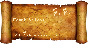 Frank Vilmos névjegykártya