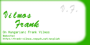 vilmos frank business card